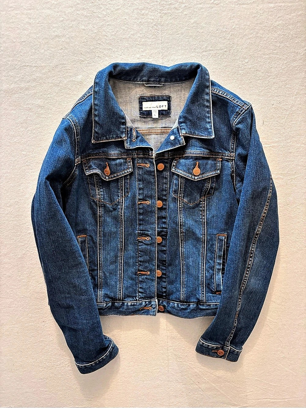 LOFT Denim Jacket in Blue Size Large Like New